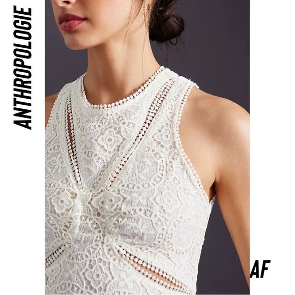 ANTHROPOLOGIE LACE CUT OUT MAXI DRESS NEW SIZE 10 - Picture 6 of 11